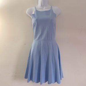 AQUA | Baby Blue Scalloped Hem Dress